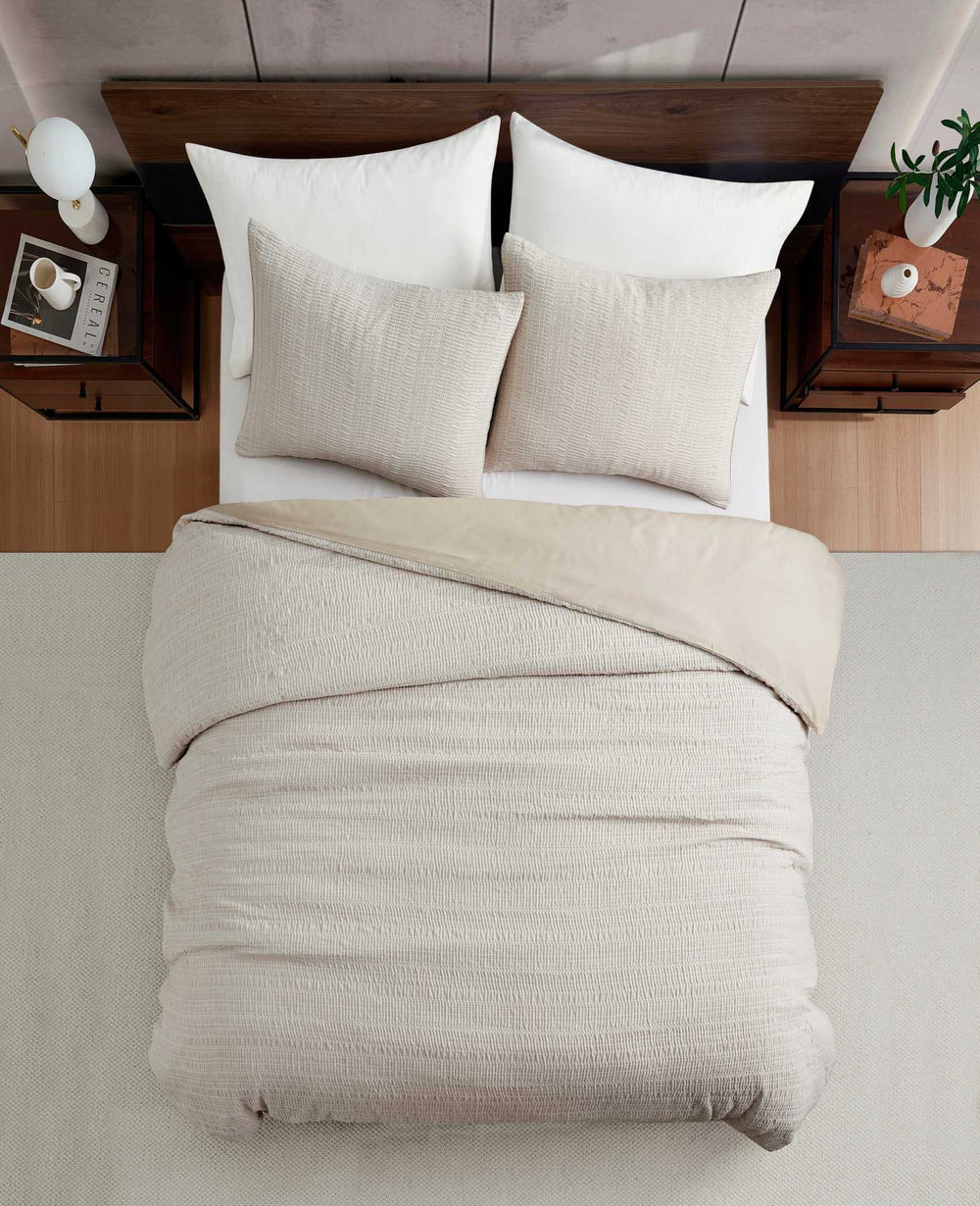 Kenneth Cole Stitched Gauze Duvet Set | BEIGE