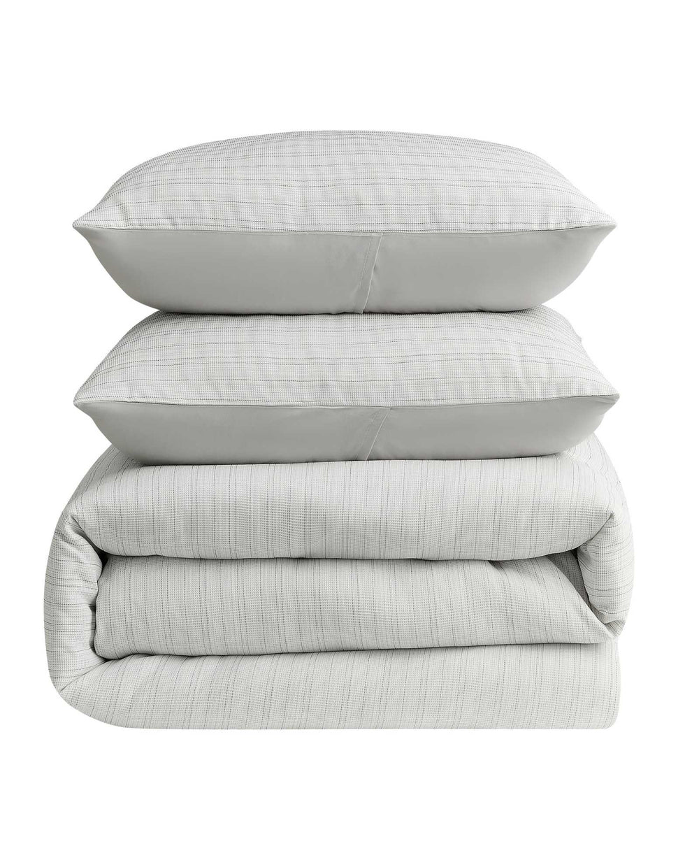 Kenneth Cole Space Dye Grid Comforter Set | GREY
