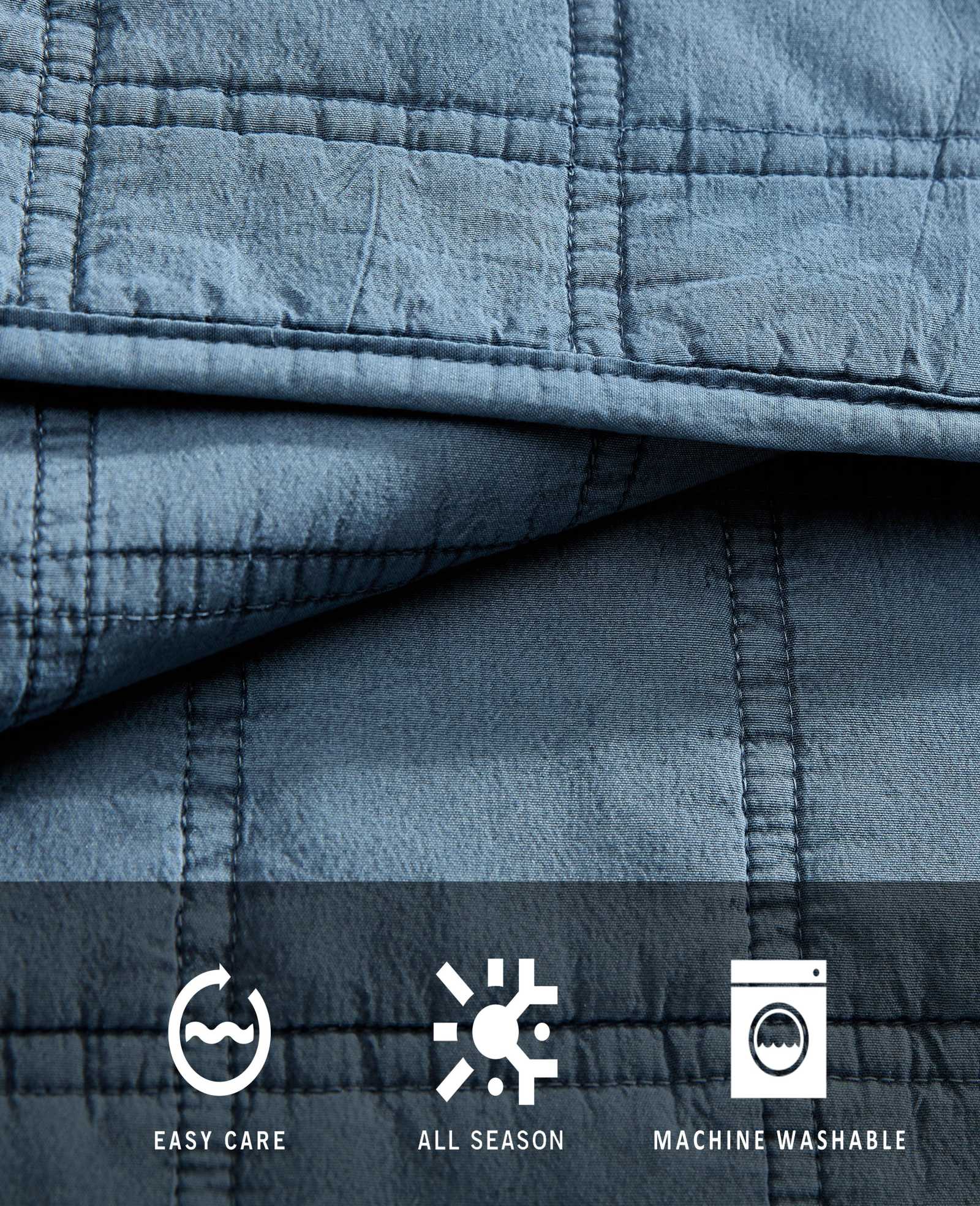 Kenneth Cole Stonewashed Quilt Set | BLUE