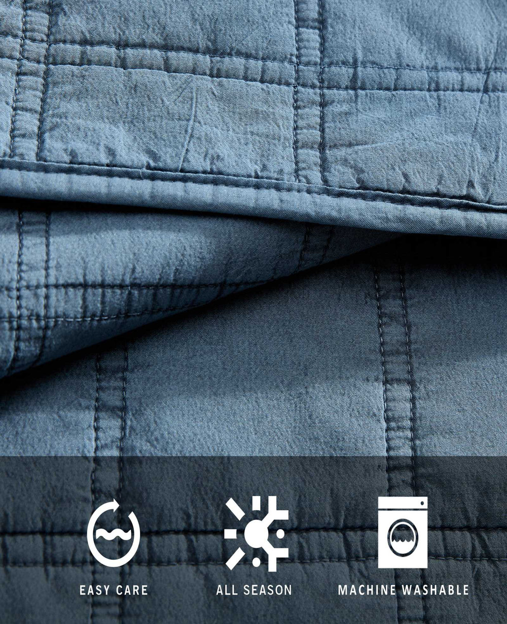 Kenneth Cole Stonewashed Quilt Set | BLUE