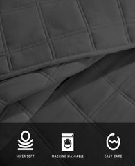 Kenneth Cole Stonewashed Quilt Set | CHARCOAL