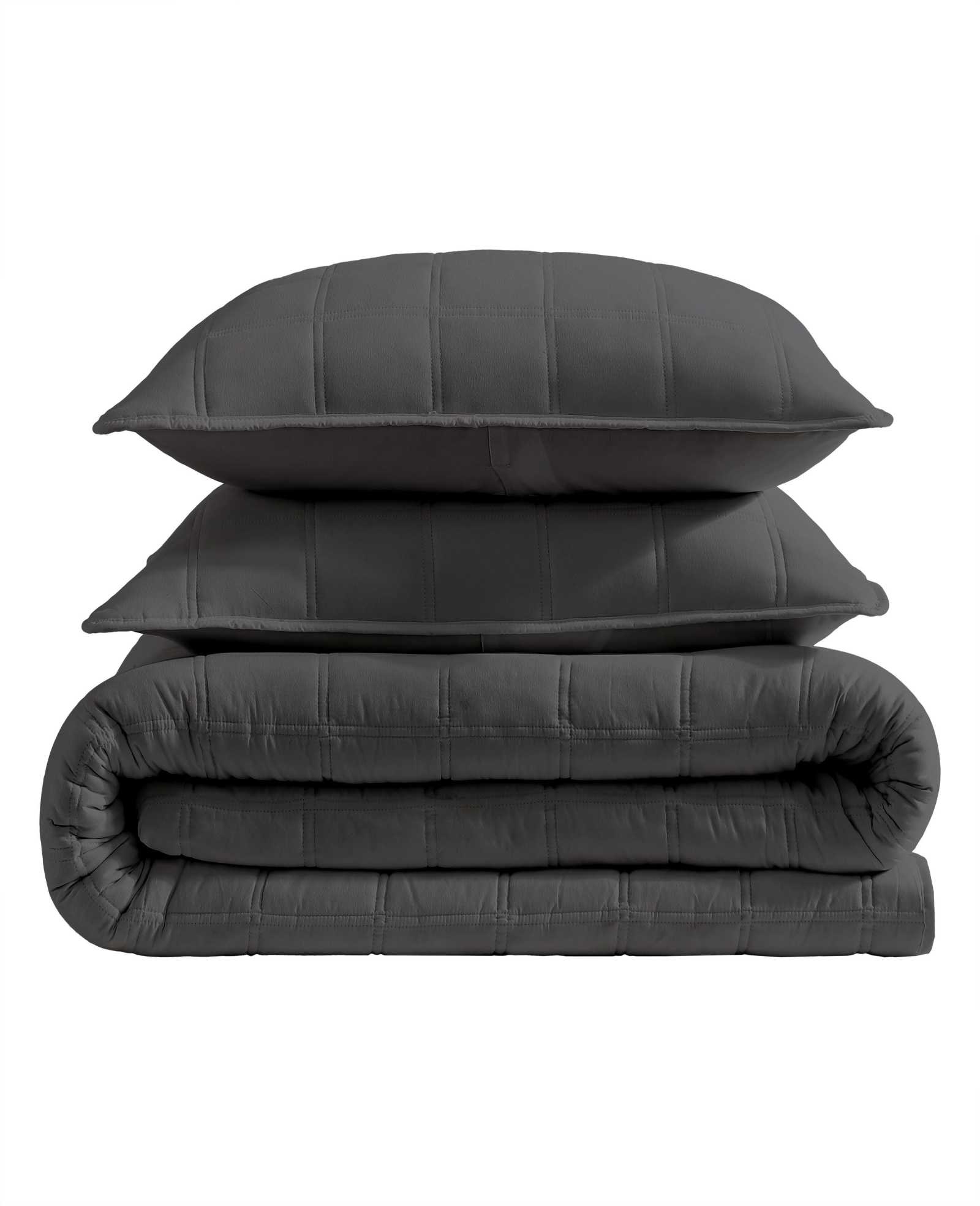 Kenneth Cole Stonewashed Quilt Set | CHARCOAL