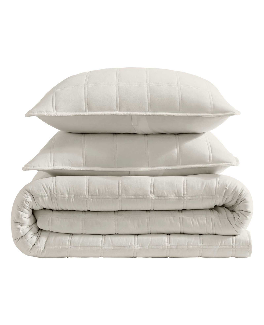 Kenneth Cole Stonewashed Quilt Set | BEIGE