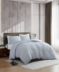 Kenneth Cole Solid Waffle Duvet Set | VAPOR BLUE