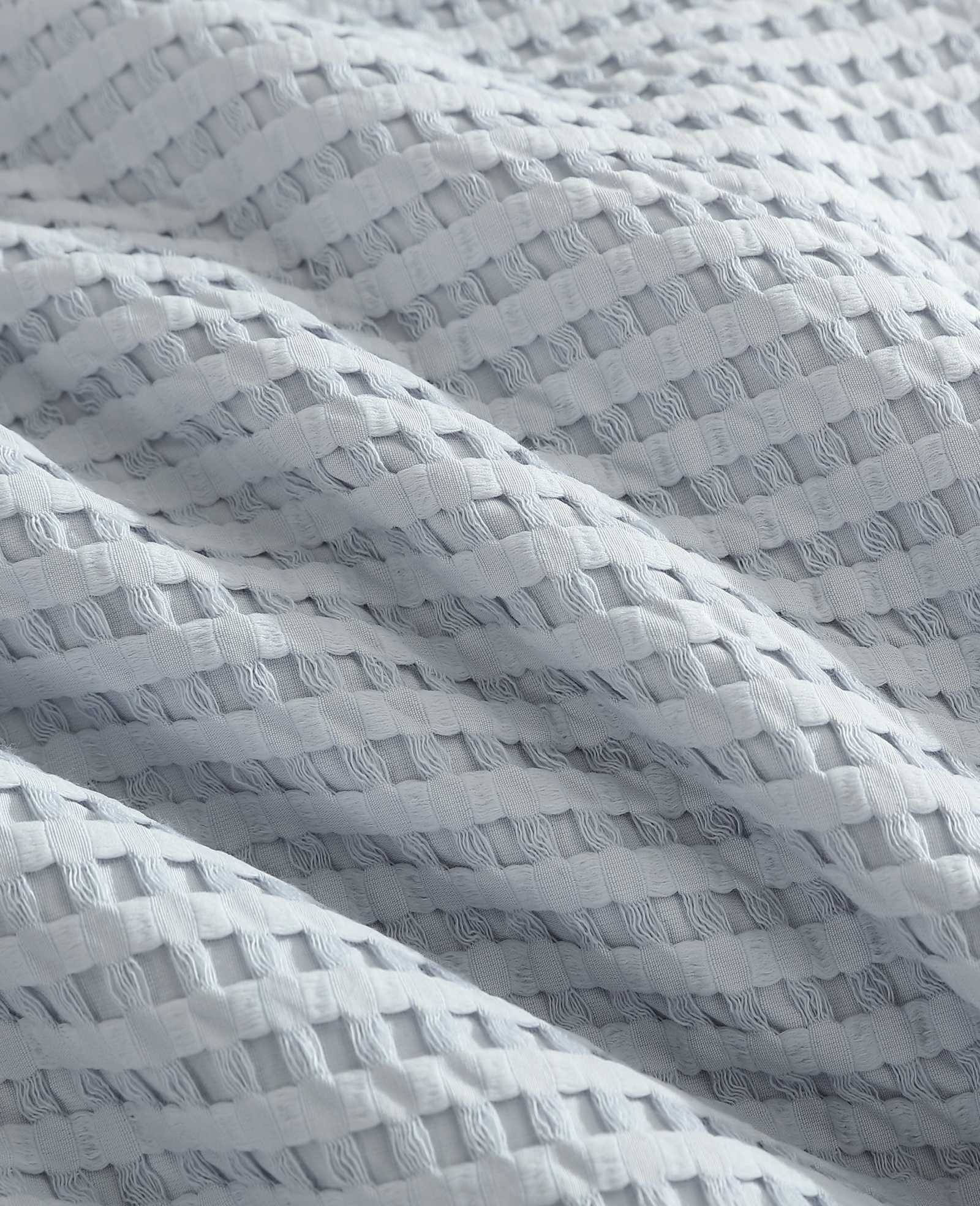 Kenneth Cole Solid Waffle Duvet Set | VAPOR BLUE