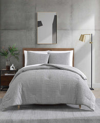 Kenneth Cole Serenity Wavy Lines Duvet Cover Set | GREY