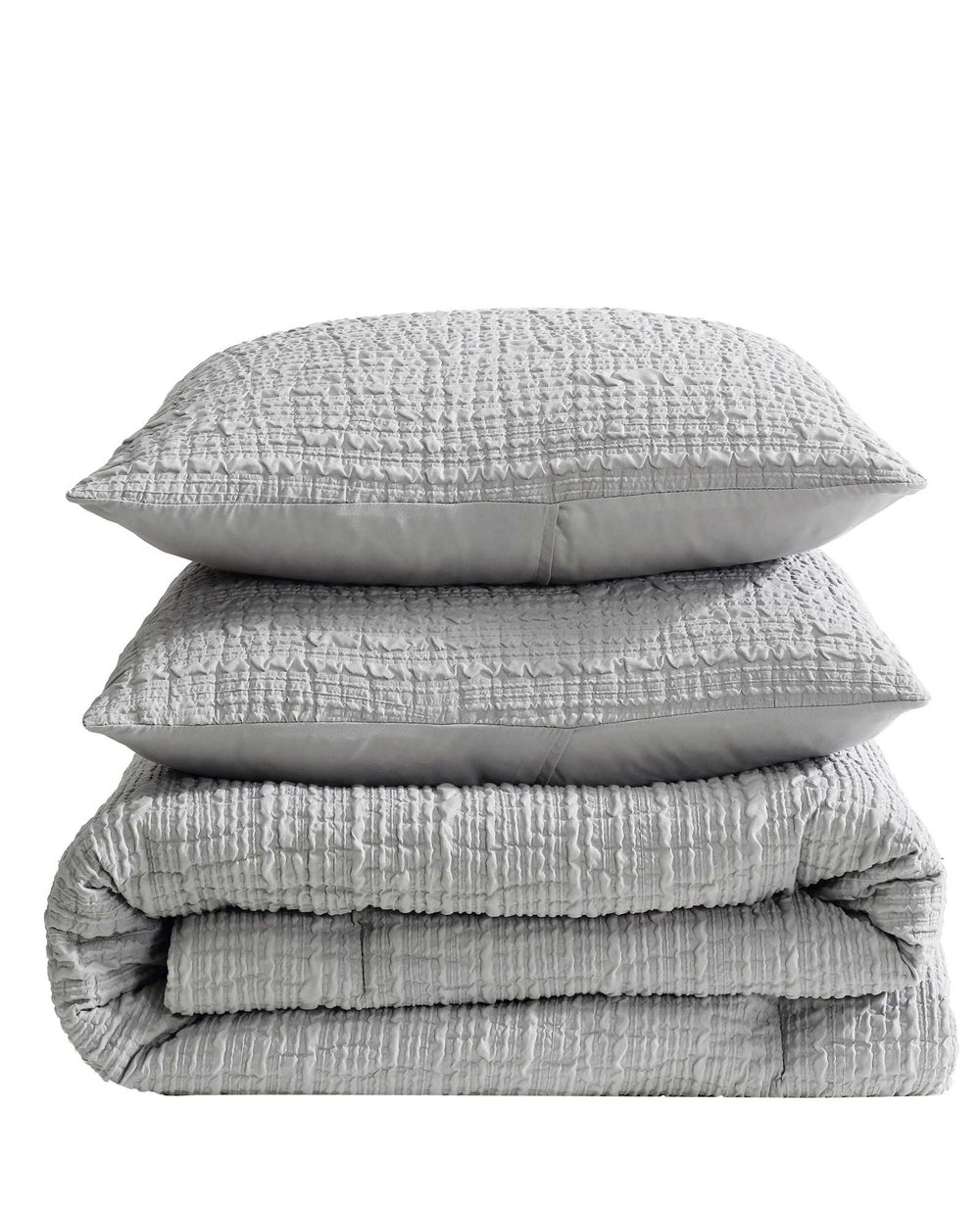 Kenneth Cole Serenity Wavy Lines Duvet Cover Set | GREY
