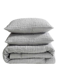 Kenneth Cole Serenity Wavy Lines Duvet Cover Set | GREY