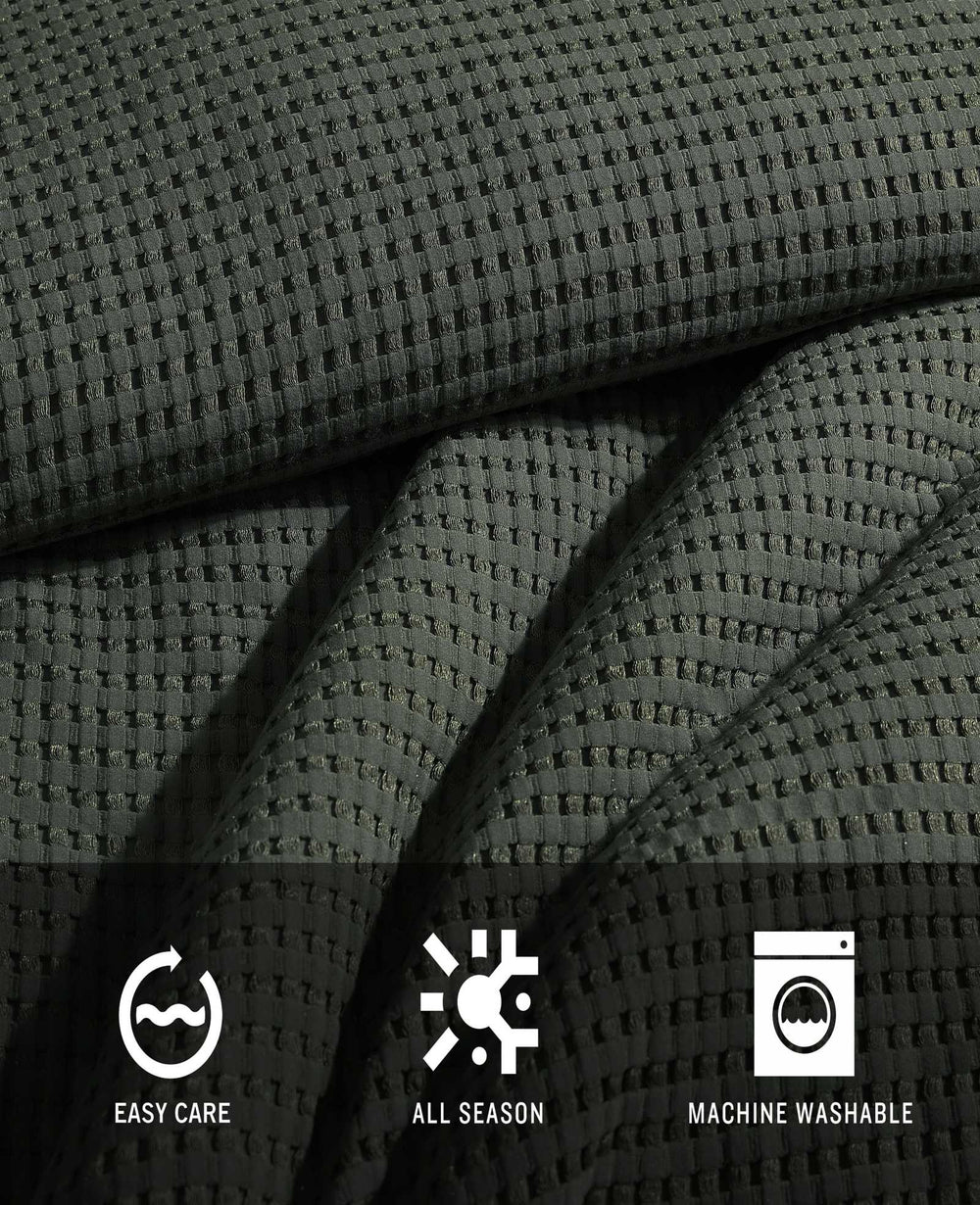 Kenneth Cole Solid Waffle Duvet Set | GREEN
