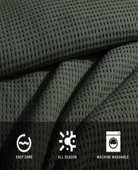 Kenneth Cole Solid Waffle Duvet Set | GREEN