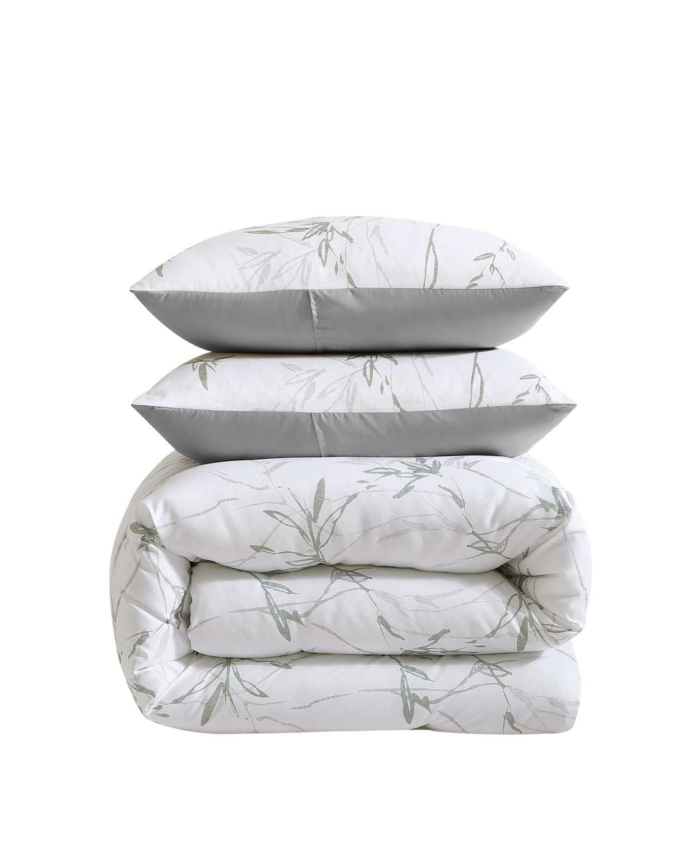 Kenneth Cole Ink Wash Vine Comforter + Sham Set | GREEN