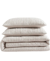 Kenneth Cole Serenity Wavy Lines Beige Duvet Cover Set | BEIGE