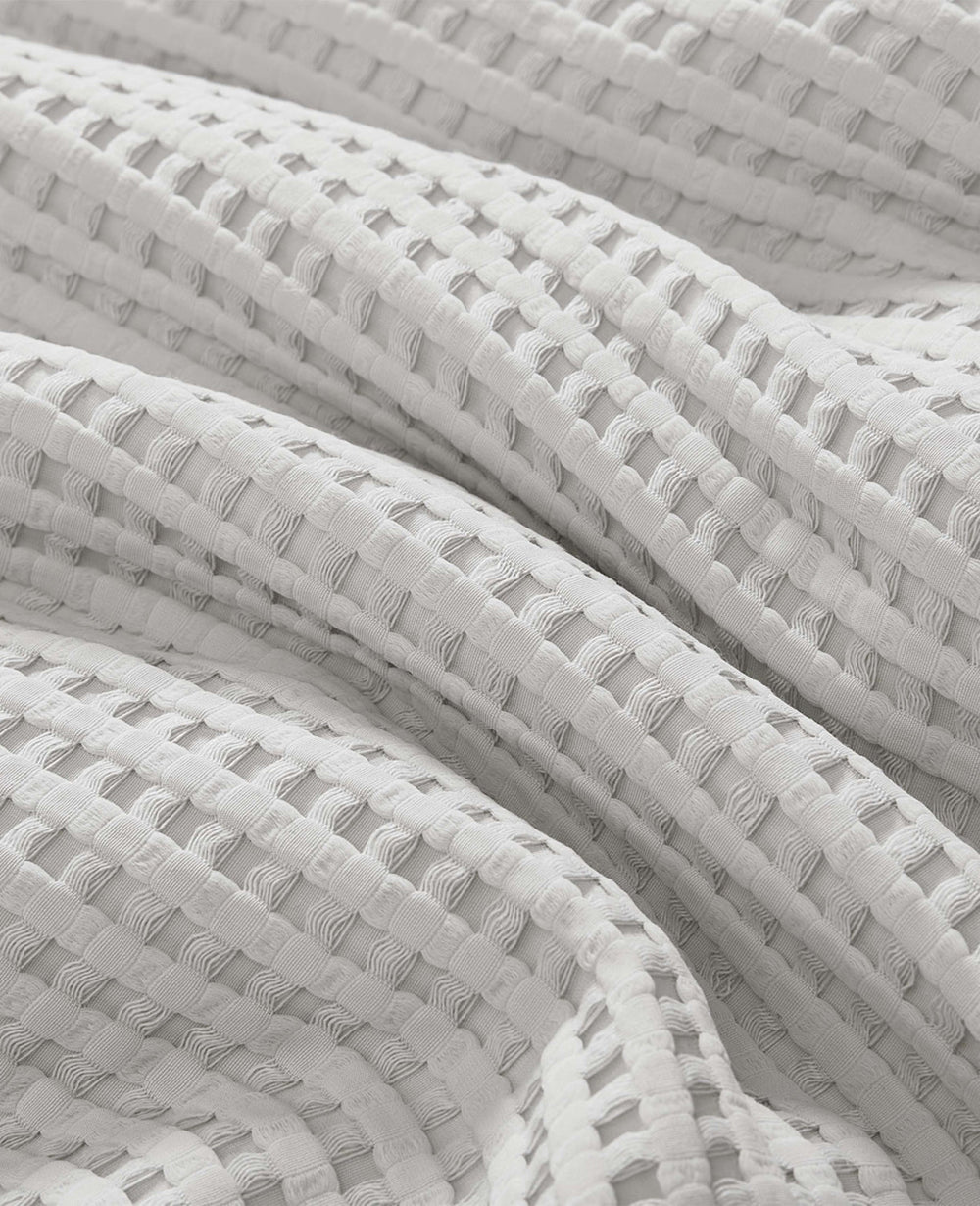 Kenneth Cole Shop Reversible Grey Waffle Duvet Cover Set | KC Home | GREY