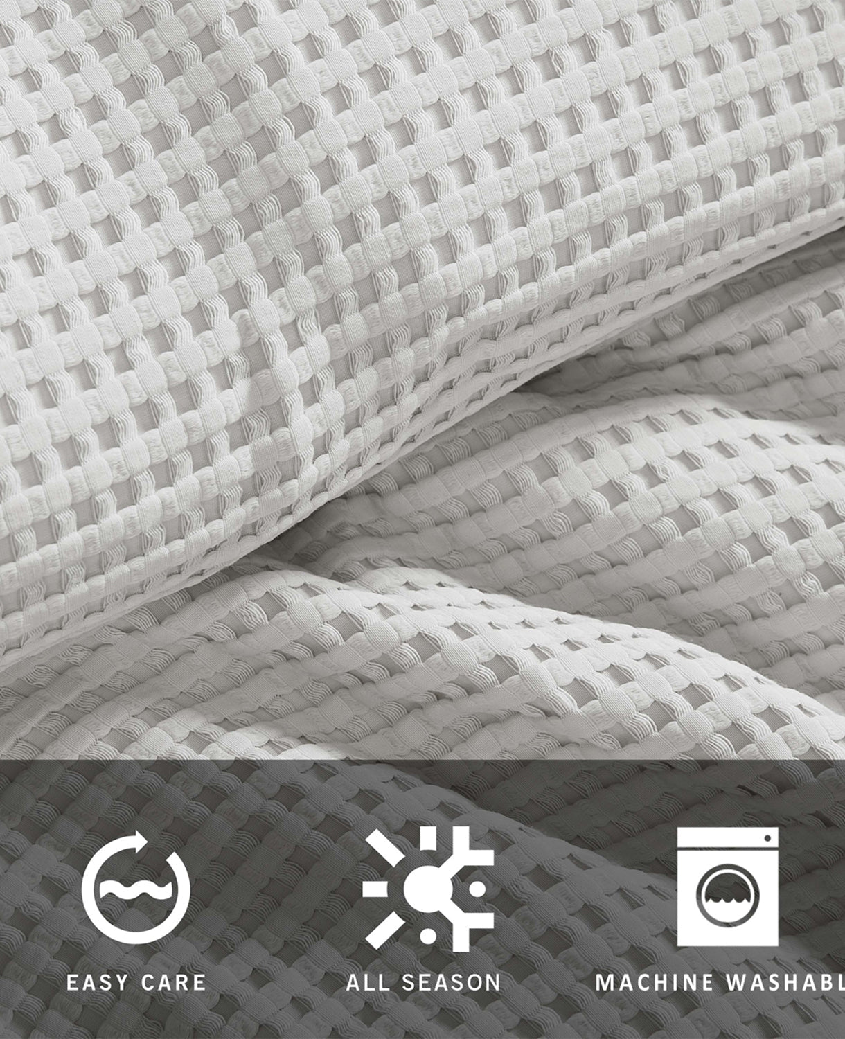 Kenneth Cole Shop Reversible Grey Waffle Duvet Cover Set | KC Home | GREY