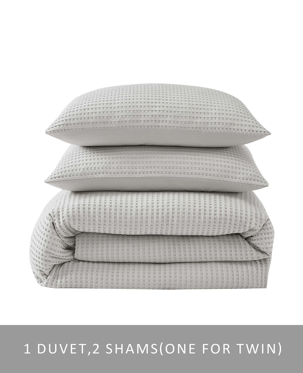 Kenneth Cole Shop Reversible Grey Waffle Duvet Cover Set | KC Home | GREY