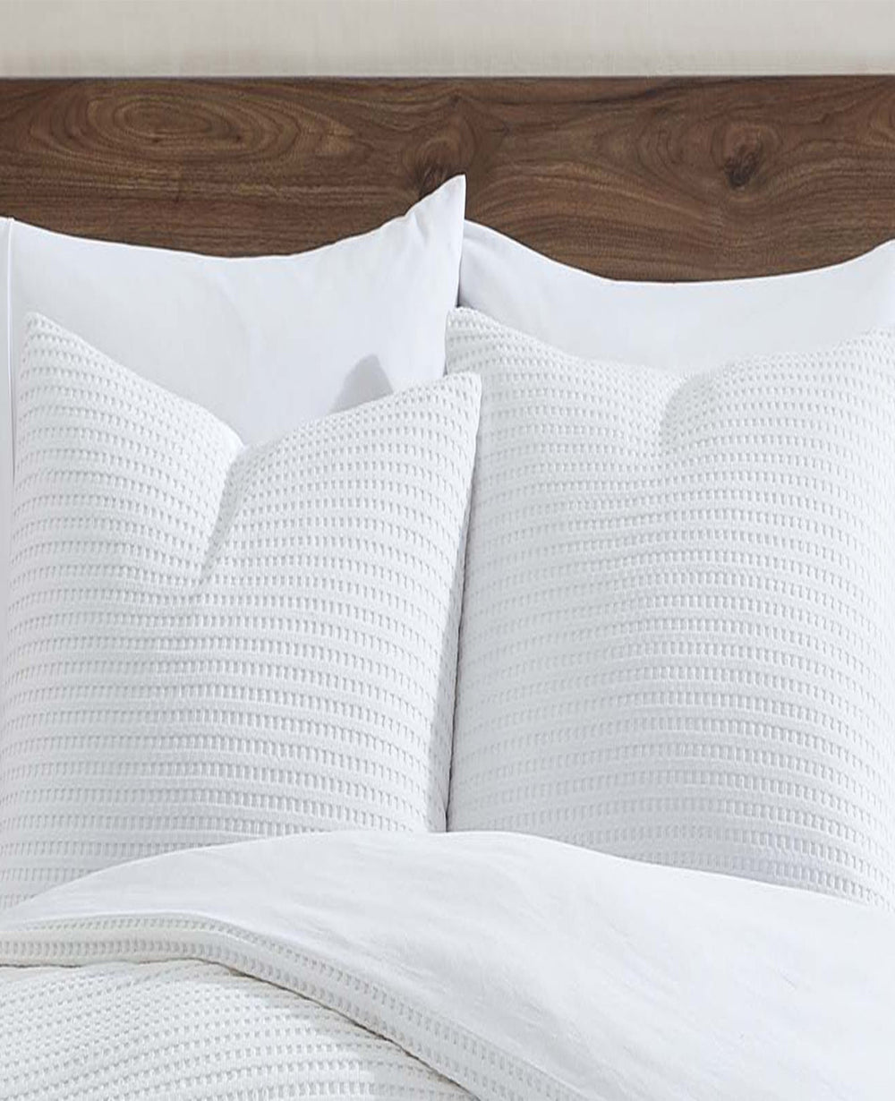 Kenneth Cole Shop Reversible Solid White Waffle Comforter Set | KC Home | WHITE