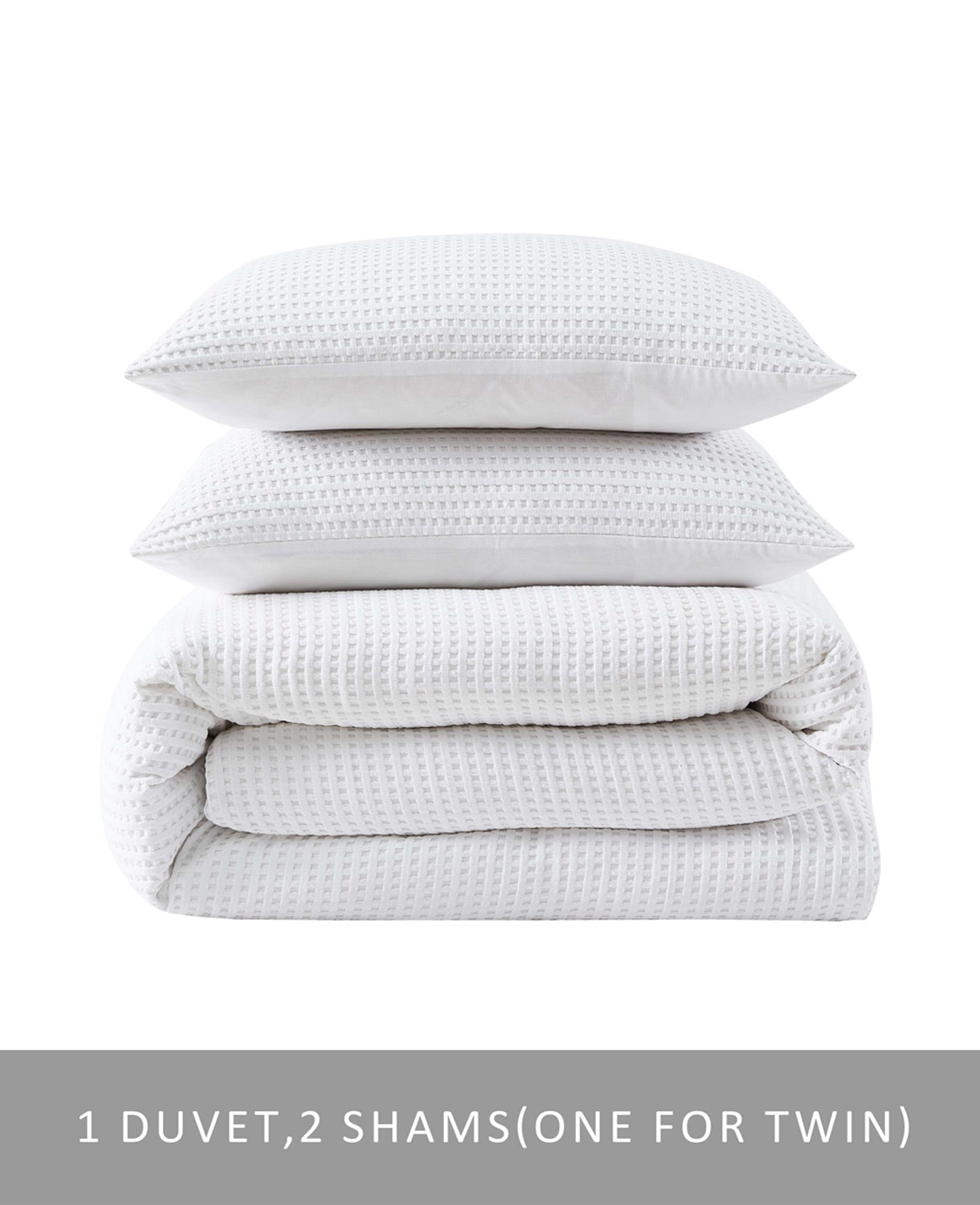 Kenneth Cole Shop Reversible Solid White Waffle Comforter Set | KC Home | WHITE
