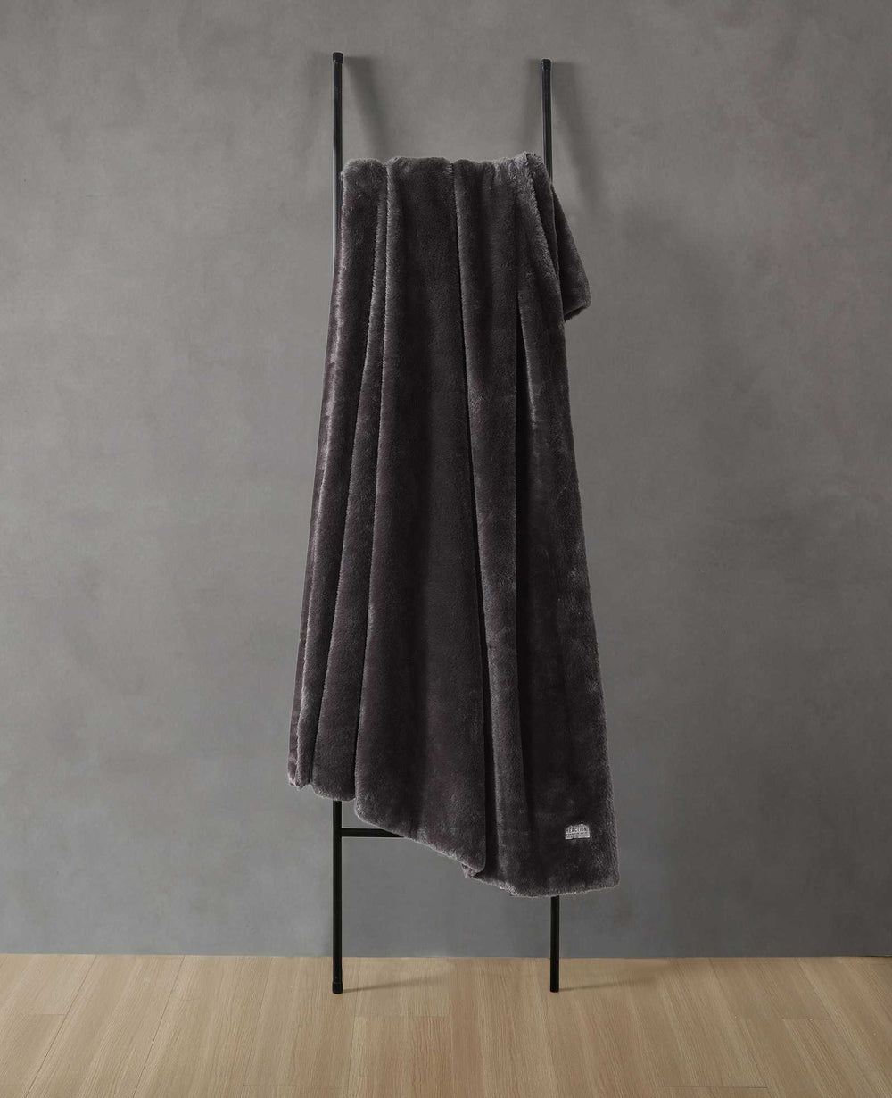 Kenneth Cole Faux Fur Solid Throw Blanket | BROWN