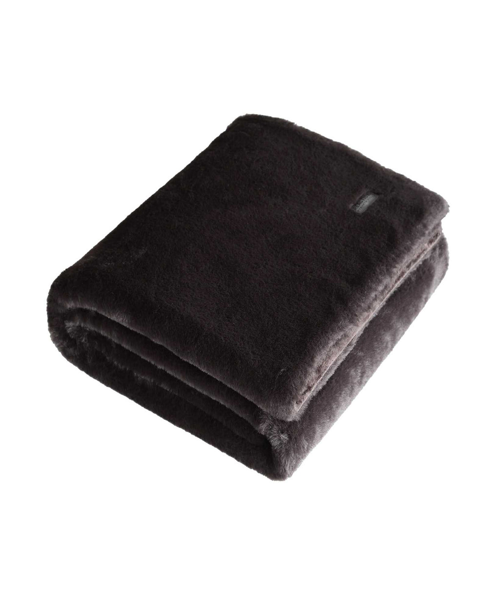 Kenneth Cole Faux Fur Solid Throw Blanket | BROWN
