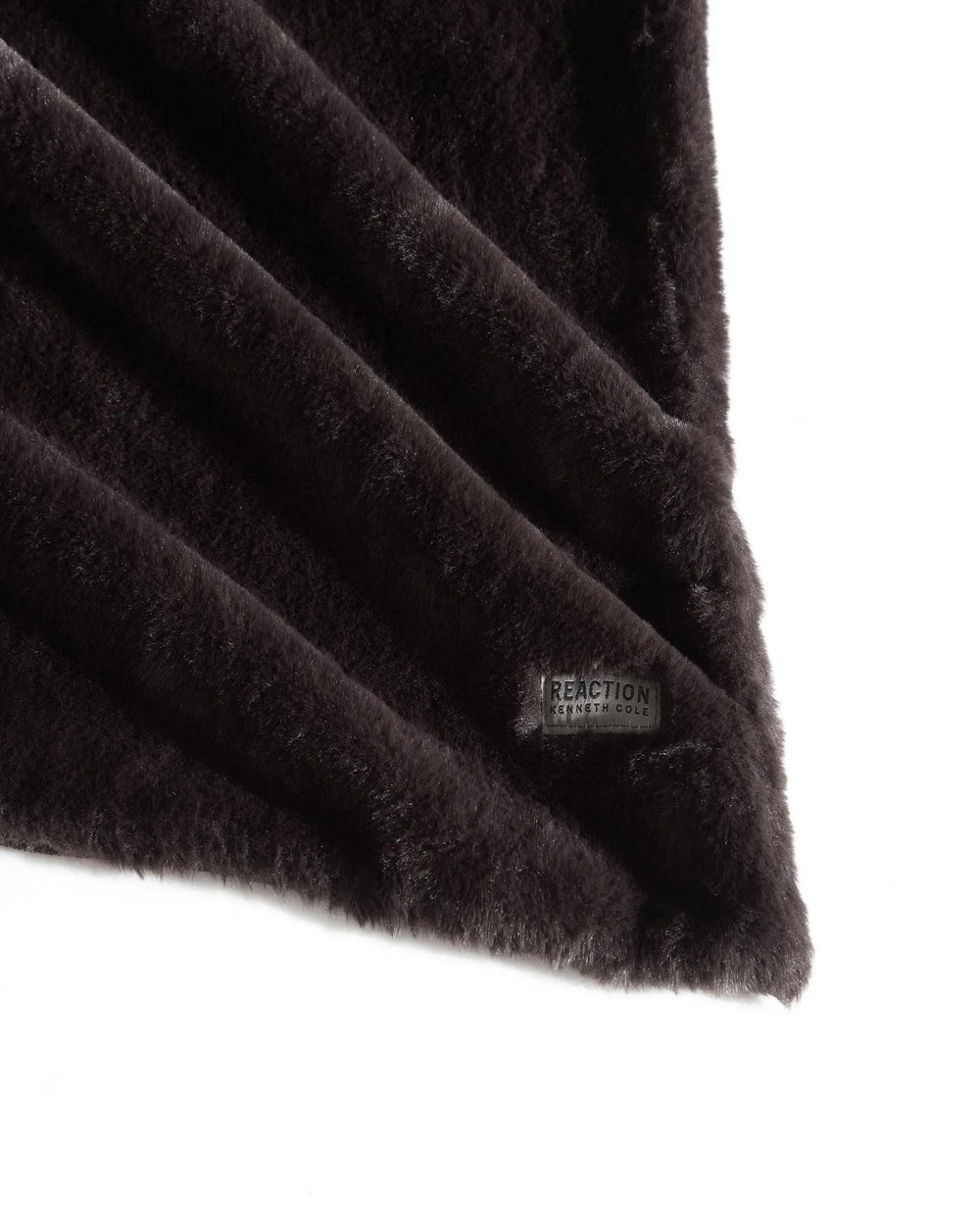 Kenneth Cole Faux Fur Solid Throw Blanket | BROWN