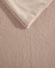 Kenneth Cole Faux Fur Solid Throw Blanket | BEIGE