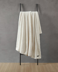 Kenneth Cole Faux Fur Solid Throw Blanket | WHITE