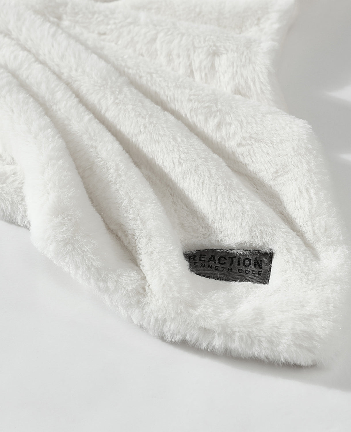 Kenneth Cole Faux Fur Solid Throw Blanket | WHITE