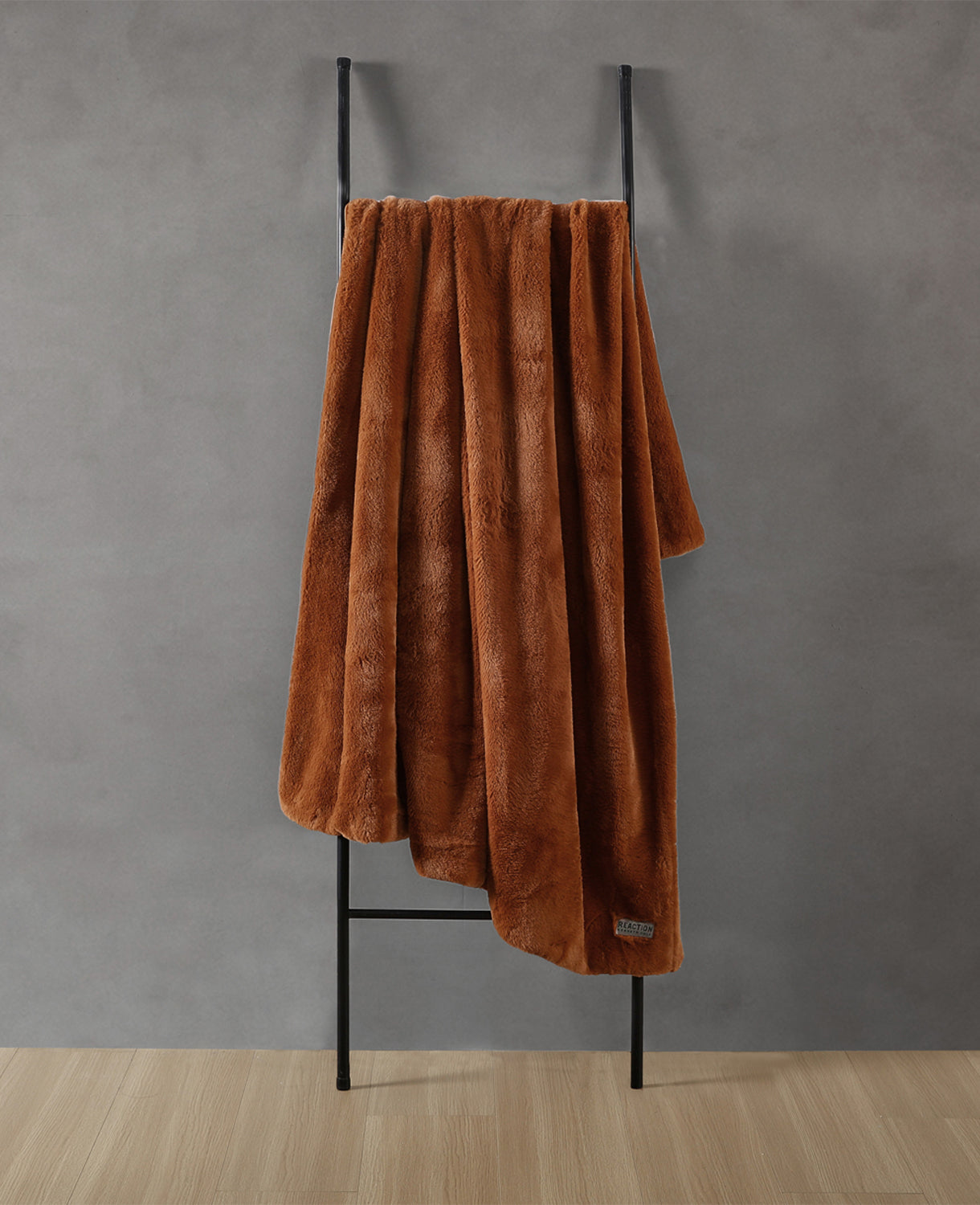 Kenneth Cole Faux Fur Solid Throw Blanket | ORANGE