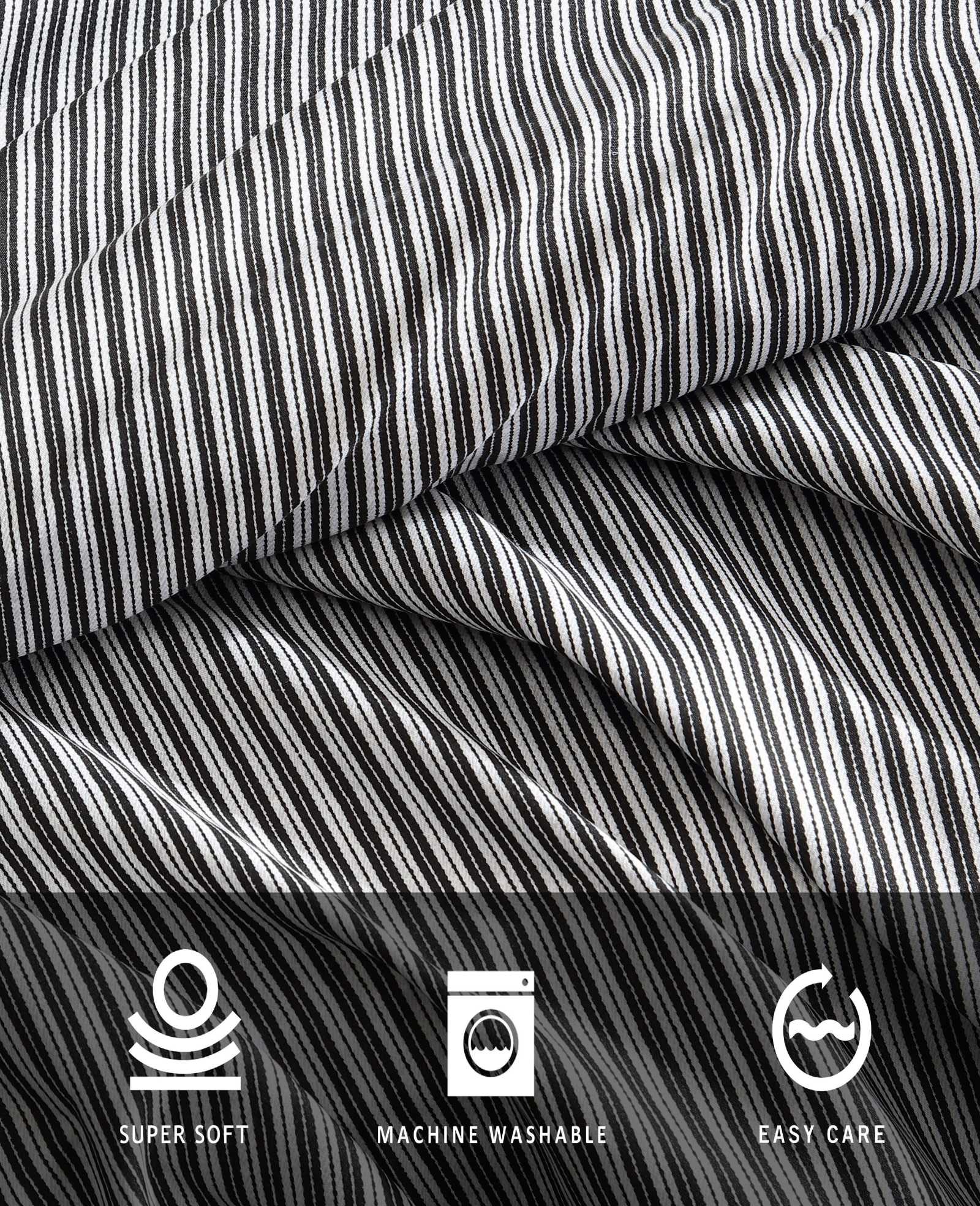 Kenneth Cole Twill Stripe Texture Sheet Set | BLACK/WHITE
