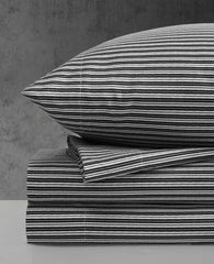 Kenneth Cole Twill Stripe Texture Sheet Set | BLACK/WHITE