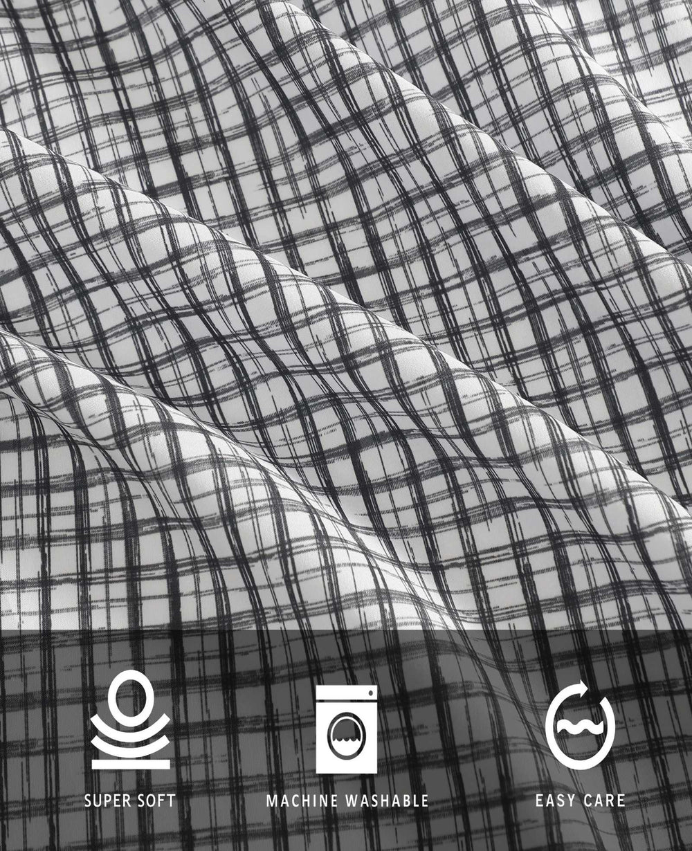 Kenneth Cole Sketchy Check Sheet Set | CHARCOAL
