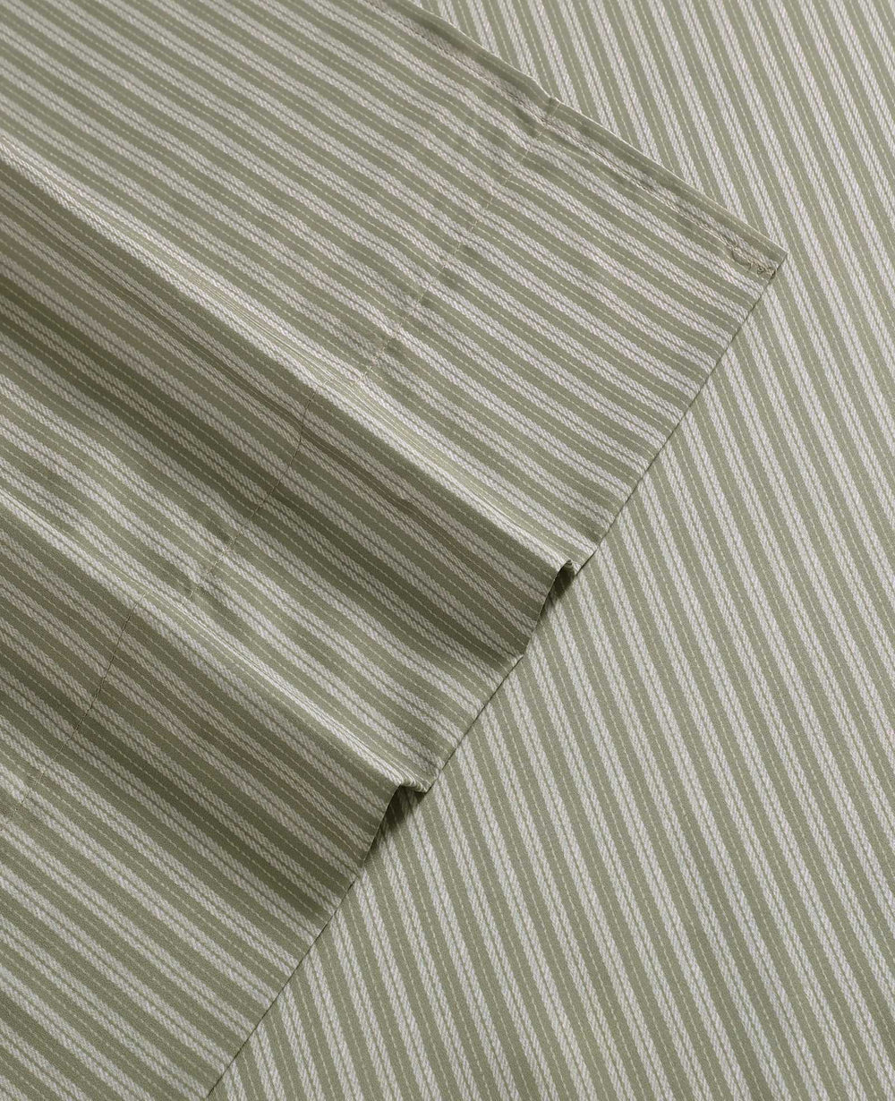 Kenneth Cole Twill Stripe Texture Sheet Set | GREEN