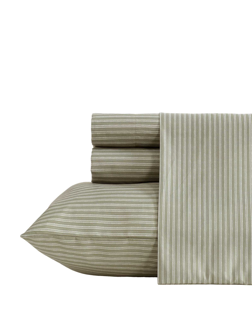 Kenneth Cole Twill Stripe Texture Sheet Set | GREEN