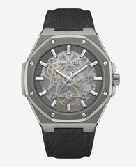 Kenneth Cole Skeleton Automatic Nylon Strap Watch | GUN