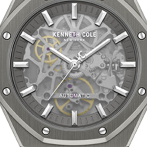 Kenneth Cole Skeleton Automatic Nylon Strap Watch | GUN