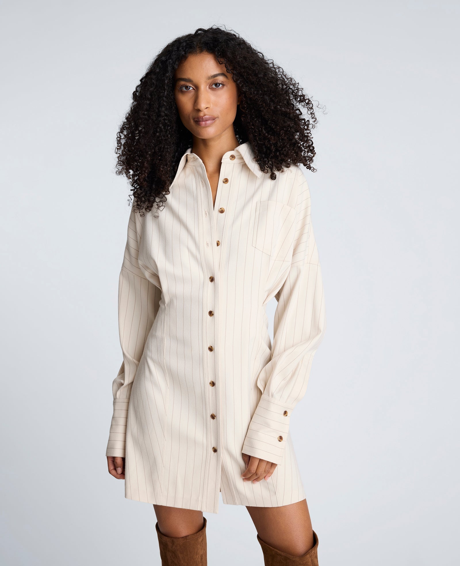 Kenneth Cole Shop Striped Shirt Dress Almond Milk Multi | Kenneth Cole | ALMOND MILK MULTI