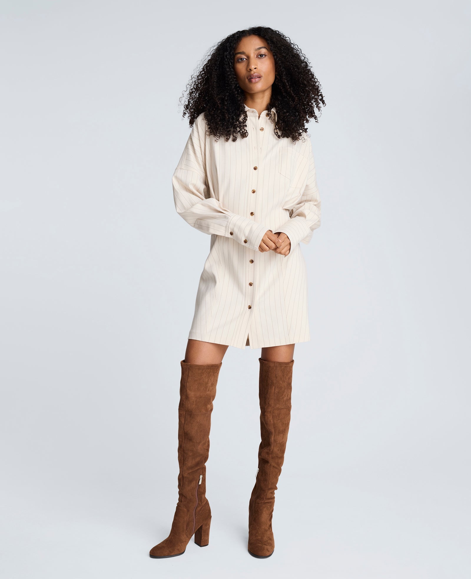 Kenneth Cole Shop Striped Shirt Dress Almond Milk Multi | Kenneth Cole | ALMOND MILK MULTI