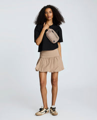 Kenneth Cole Pull-On Bubble Hem Mini Skirt | BEIGE BRONZE