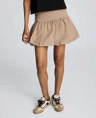 Kenneth Cole Pull-On Bubble Hem Mini Skirt | BEIGE BRONZE