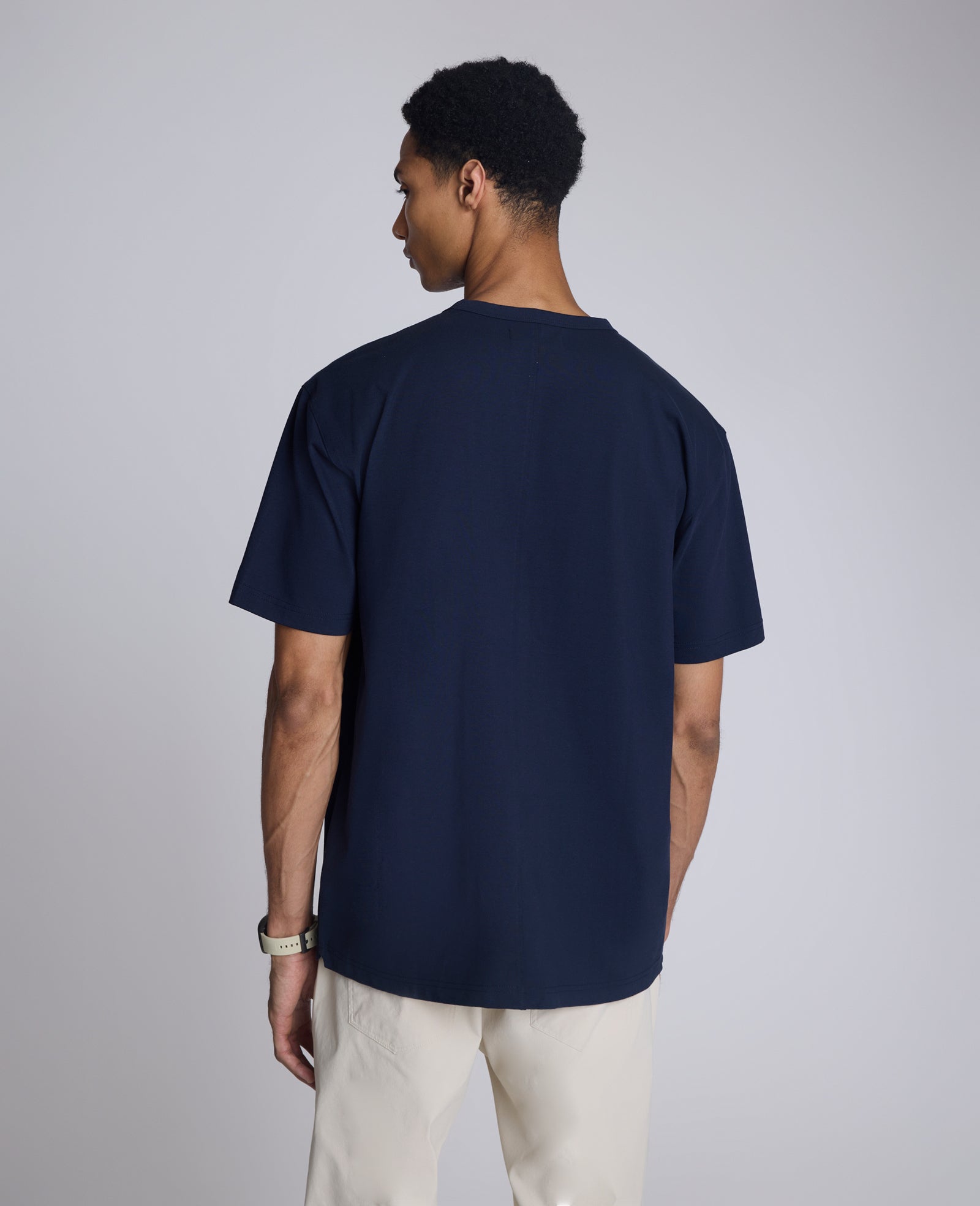 Kenneth Cole Shop Oversized Tee: Navy Crewneck, Stretch Cotton | KC | NAVY