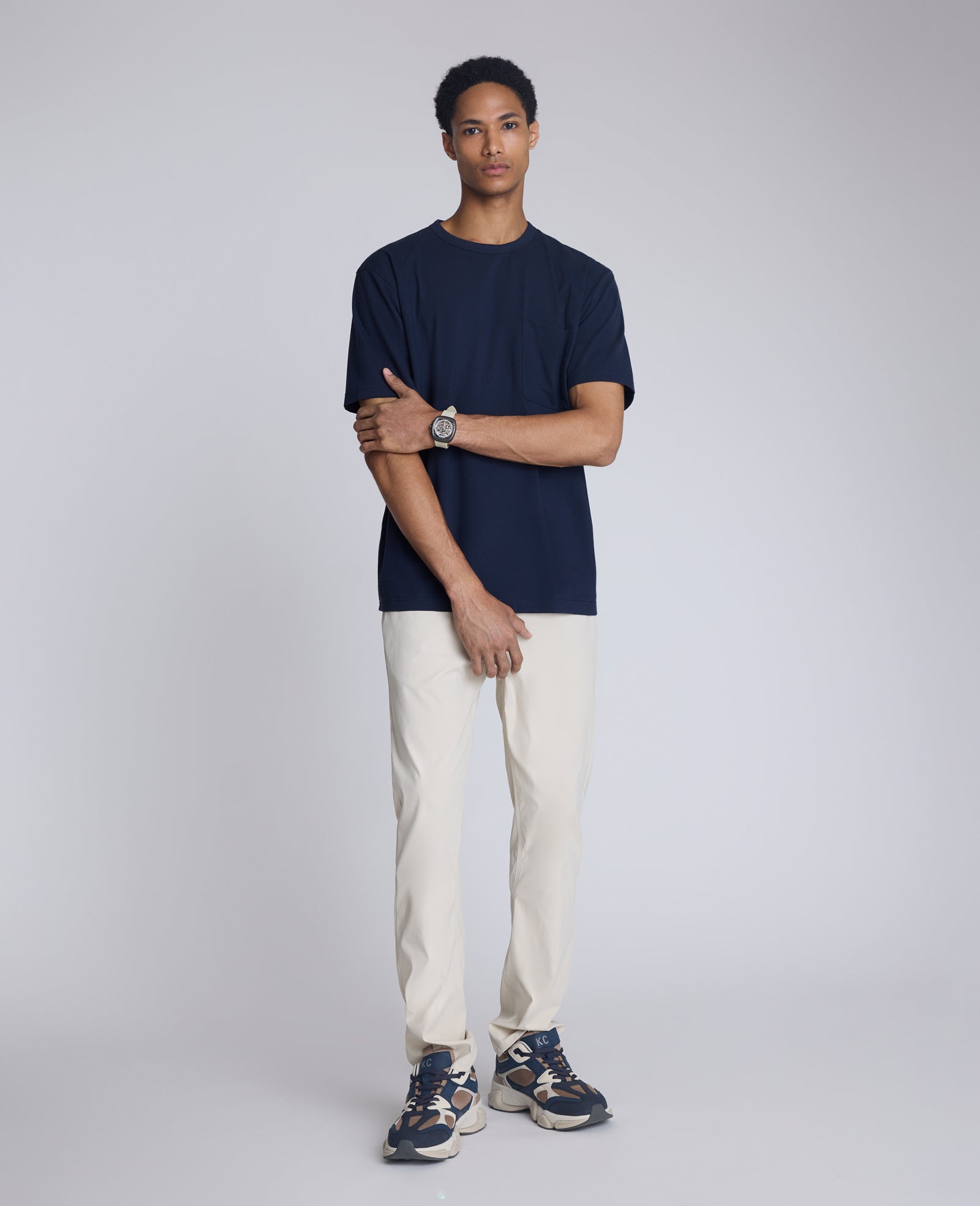 Kenneth Cole Shop Oversized Tee: Navy Crewneck, Stretch Cotton | KC | NAVY