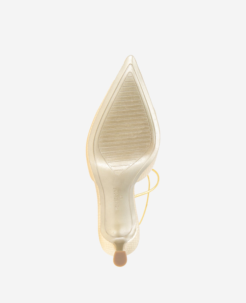 Kenneth Cole Umi Gold Snake T-Strap Metallic Heel Pump | Kenneth Cole | GOLD SNAKE