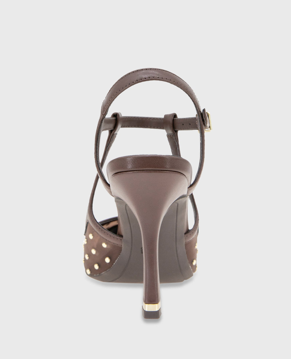 Kenneth Cole Shop Romi Brown Mesh Stud Slingback Heel | Kenneth Cole | BROWN MESH