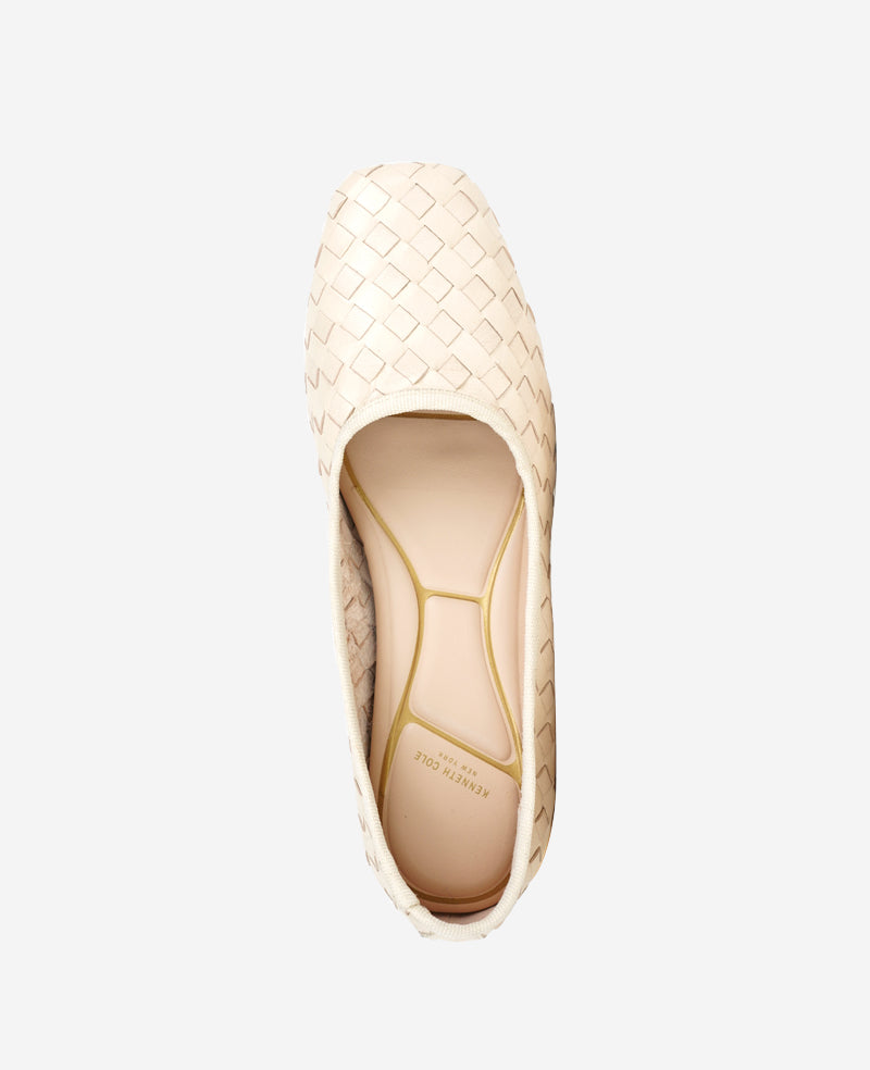 Kenneth Cole Birdie Ecru Woven Leather Pump – 1.5" Heel for Women | ECRU WOVEN LEATHER