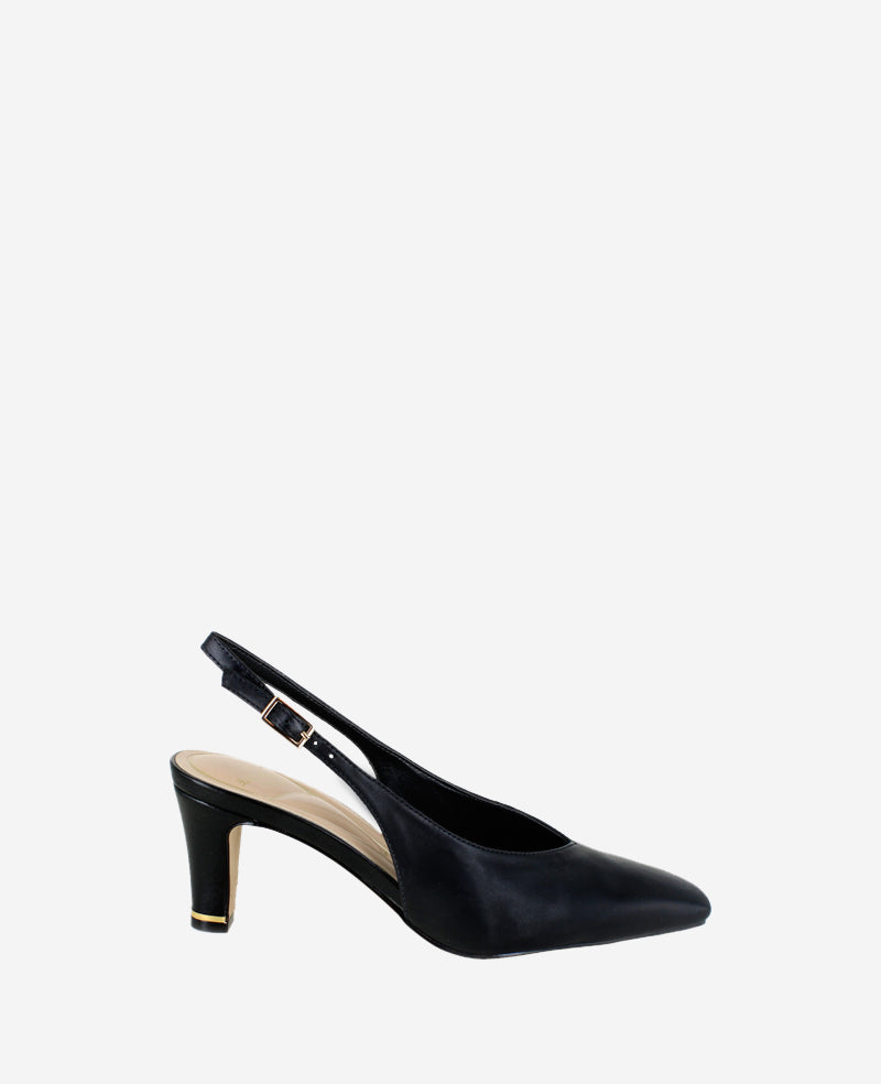 Kenneth Cole Shop Meilani Leather Point Toe Slingback Heels | Kenneth Cole | BLACK LEATHER
