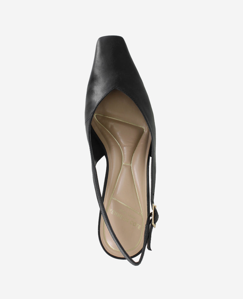 Kenneth Cole Shop Meilani Leather Point Toe Slingback Heels | Kenneth Cole | BLACK LEATHER