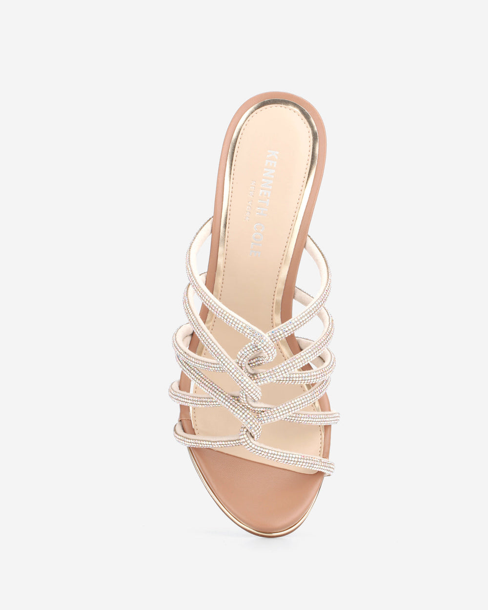 Kenneth Cole Brooke 95 Silver Jeweled Heel – Twisted Strap | Kenneth Cole | SILVER