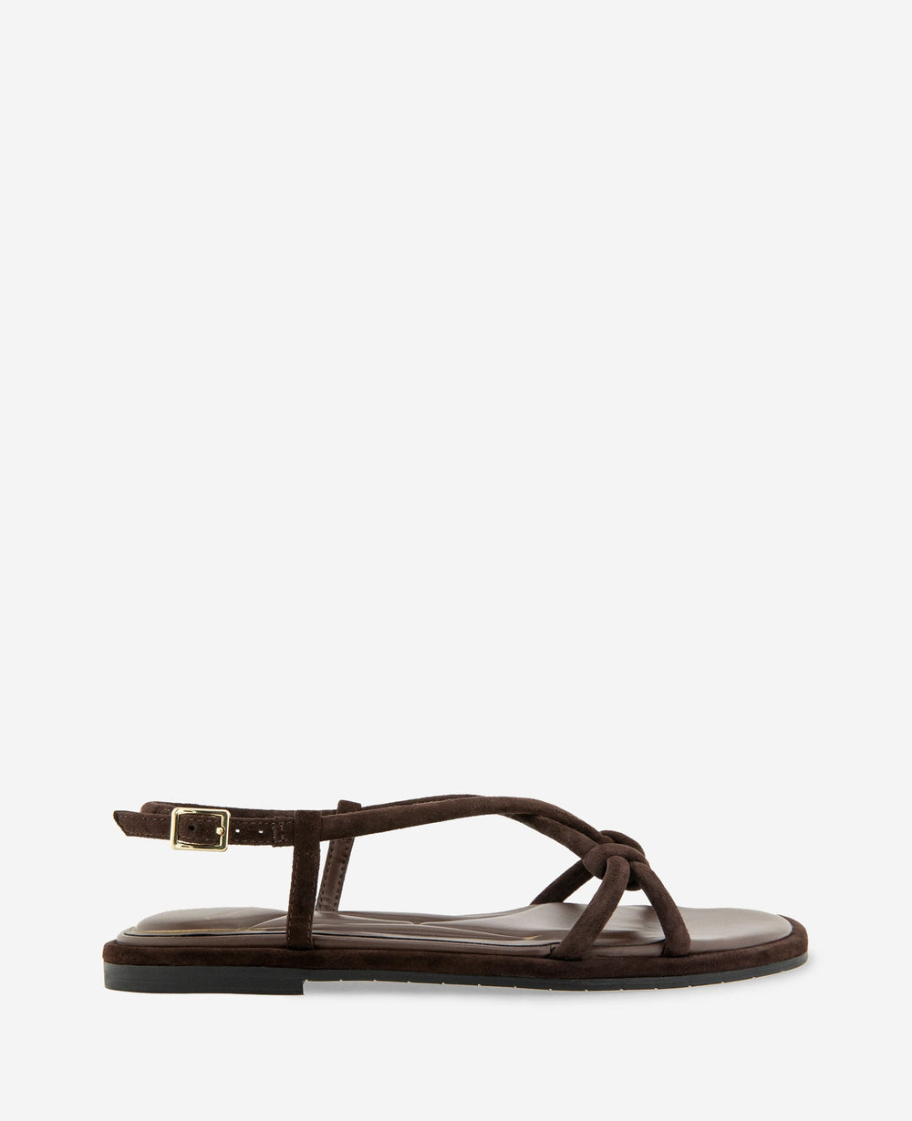 Kenneth Cole Paria Suede Knot Detail Sandal | CHOCOLATE SUEDE