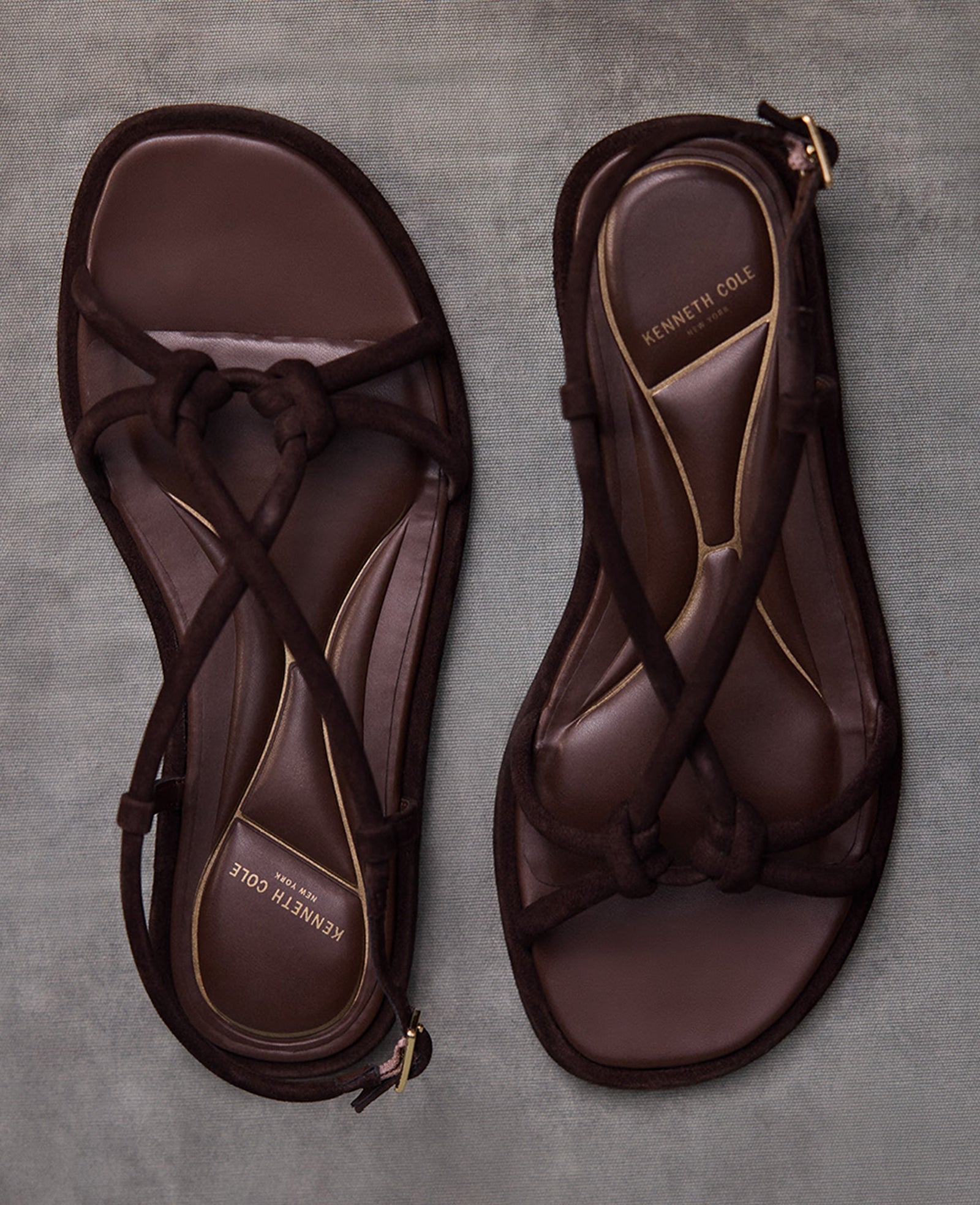 Kenneth Cole Paria Suede Knot Detail Sandal | CHOCOLATE SUEDE