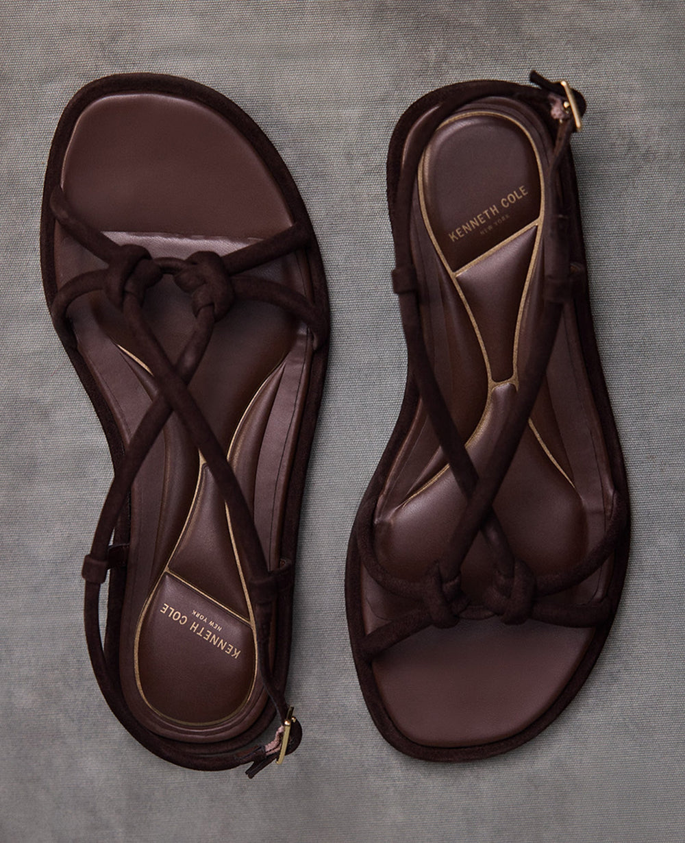 Kenneth Cole Paria Suede Knot Detail Sandal | CHOCOLATE SUEDE